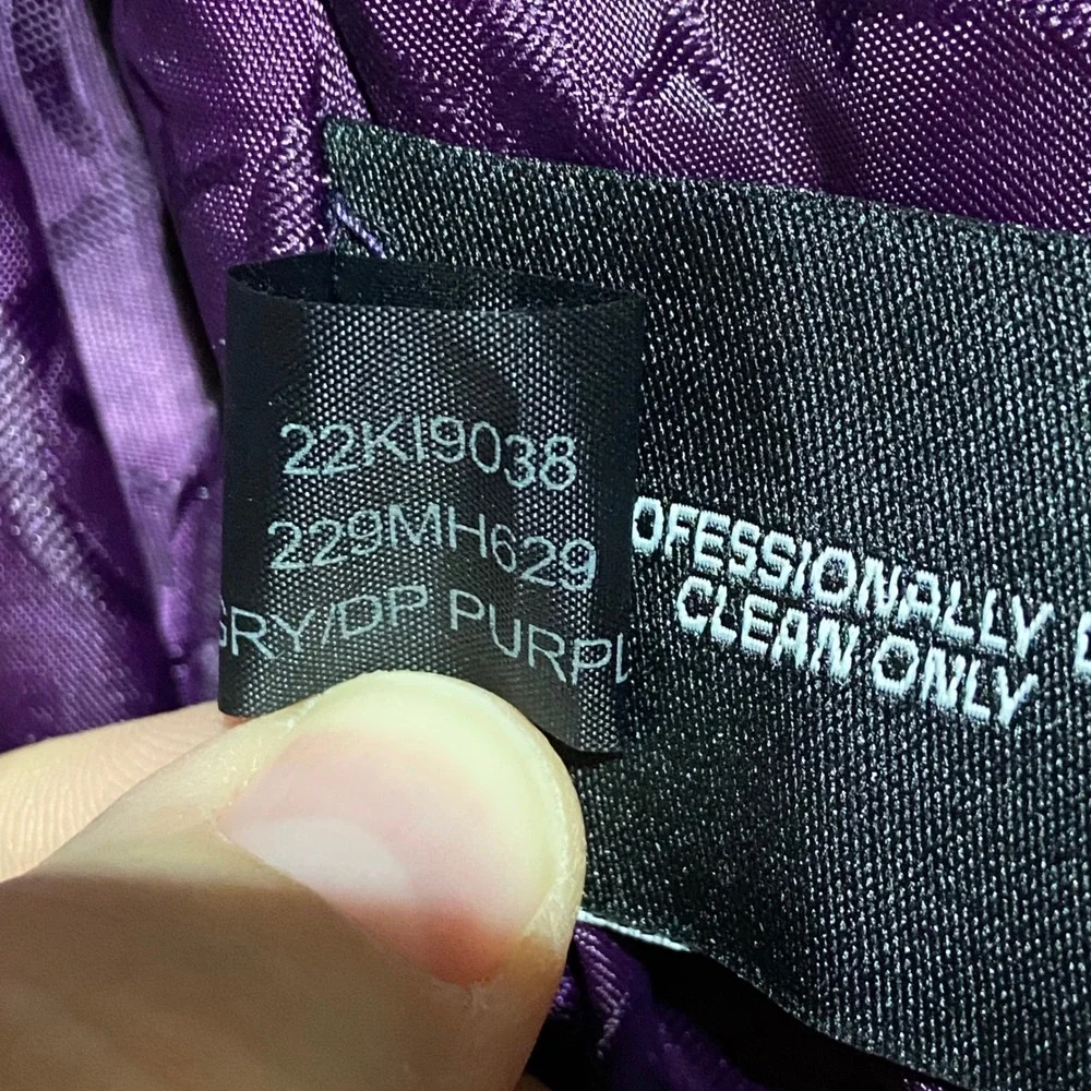Guess Womens Y2K Purple Plaid Wool Blend Double Breasted Peacoat Jacket Size M
